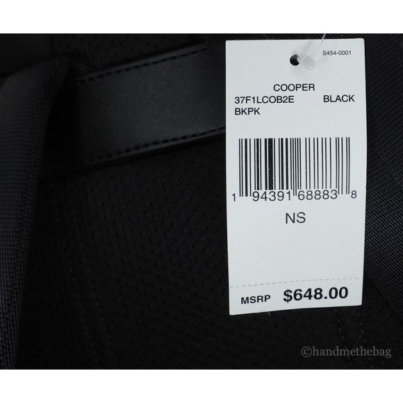 NWT Michael Kors Men's Cooper Crocodile Black Embossed Leather Shoulder Backpack - Picture 4 of 8